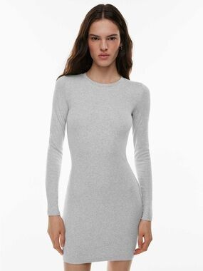 NWT Aritzia TNA HomeStretch Crew Longsleeve Dress - Grey